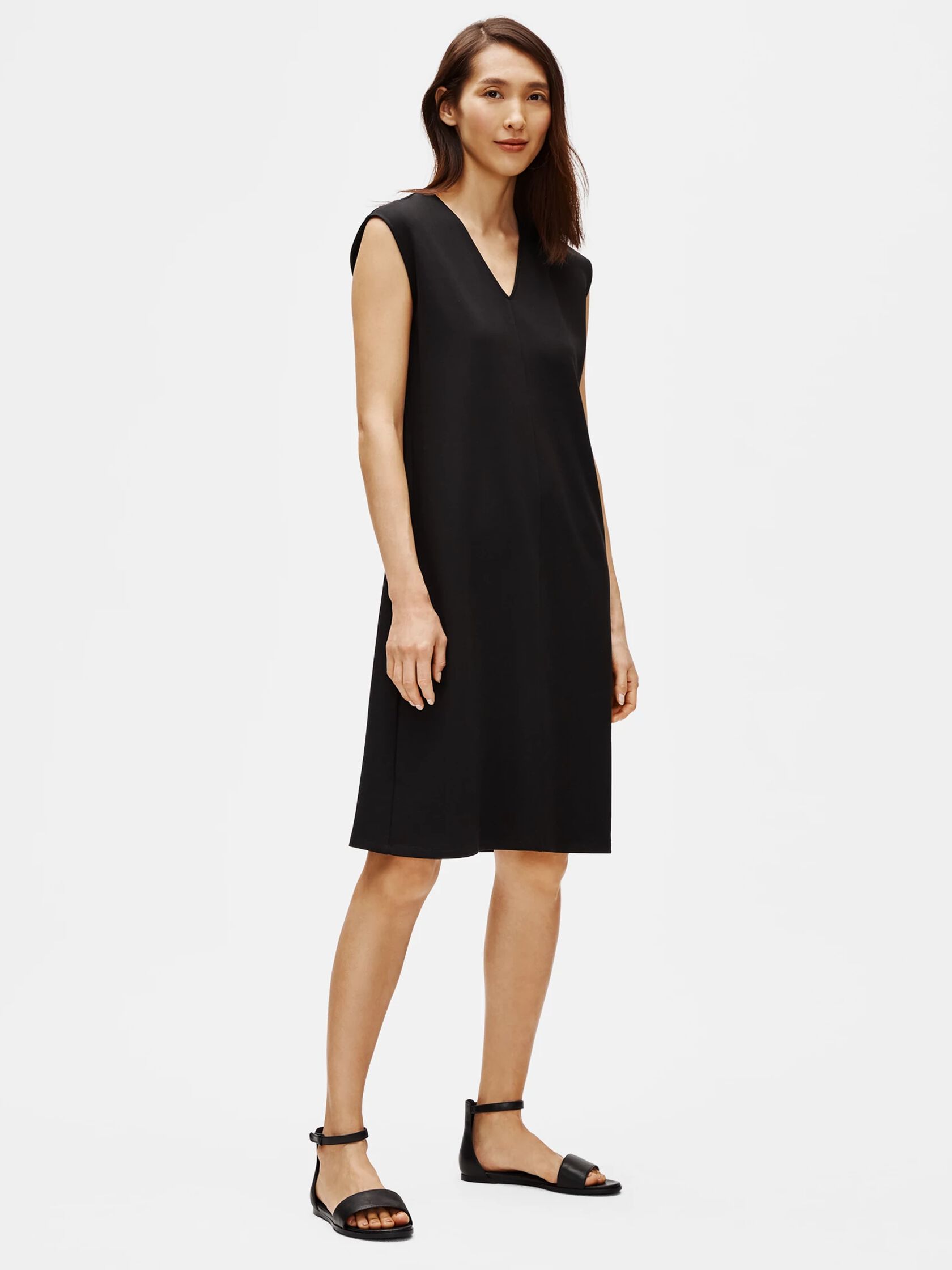 Flex Tencel Ponte V-Neck Dress