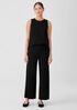 Stretch Jersey Knit Wide-Leg Pant