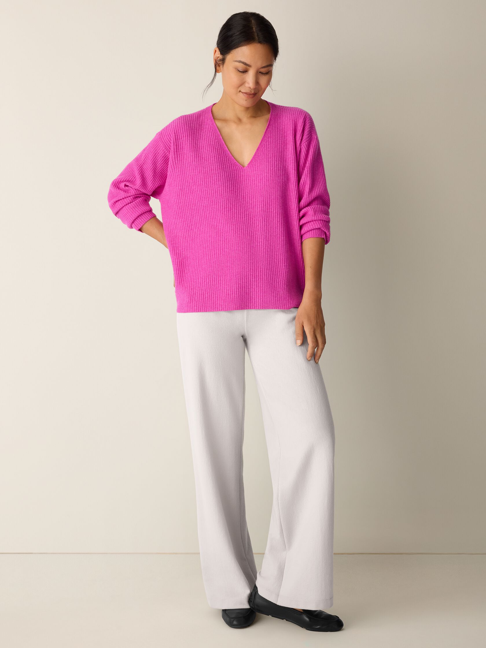 Italian Cashmere V-Neck Top