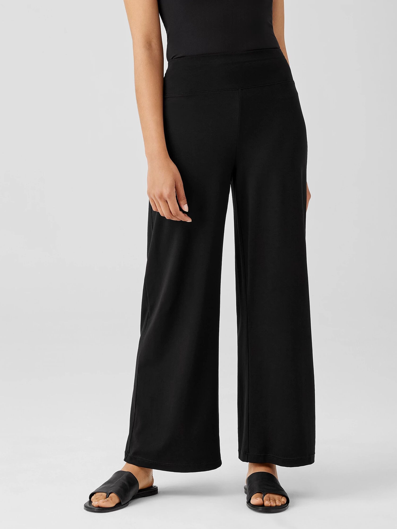 Stretch Jersey Knit Wide-Leg Pant