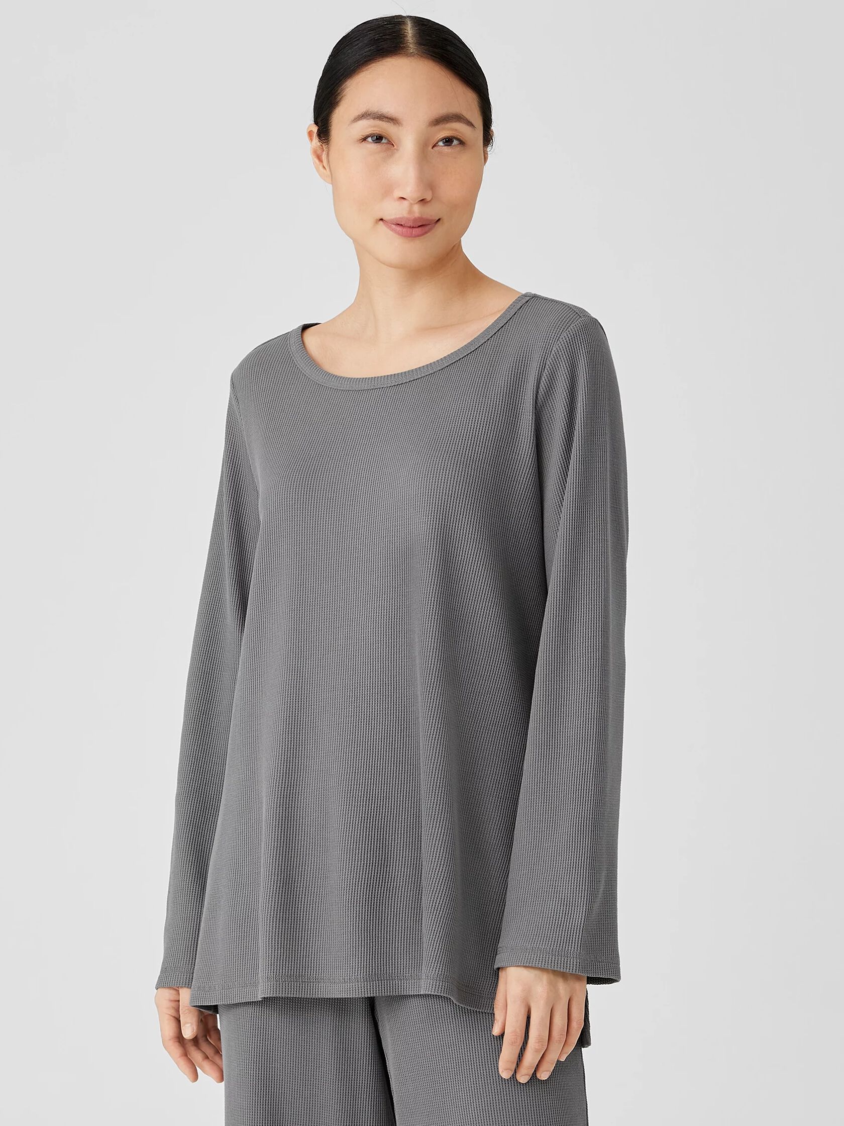 Cozy Organic Cotton Thermal Bateau Neck Top