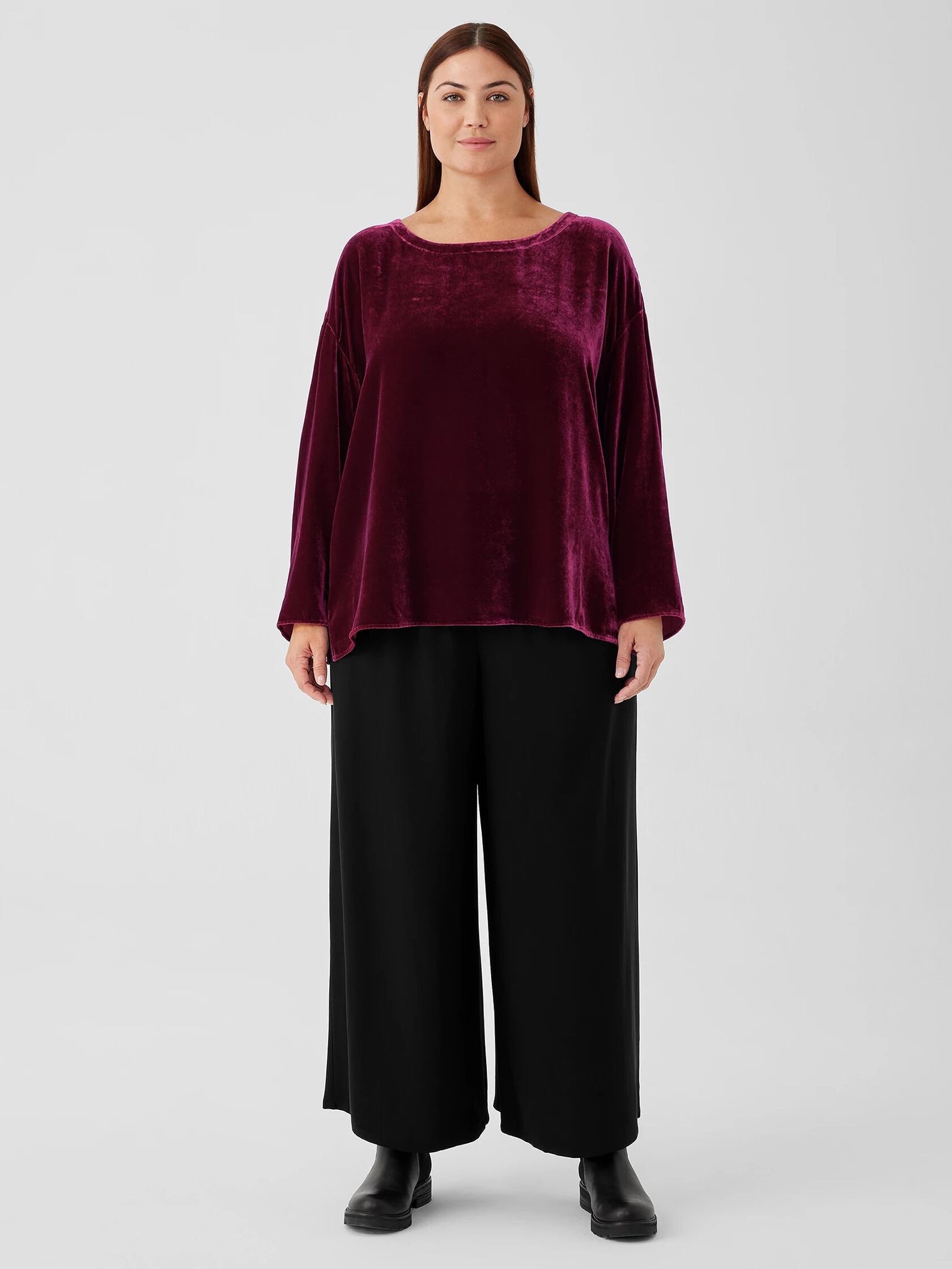 Velvet Ballet Neck Box-Top