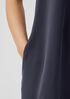 Silk Georgette Crepe Round Neck Dress