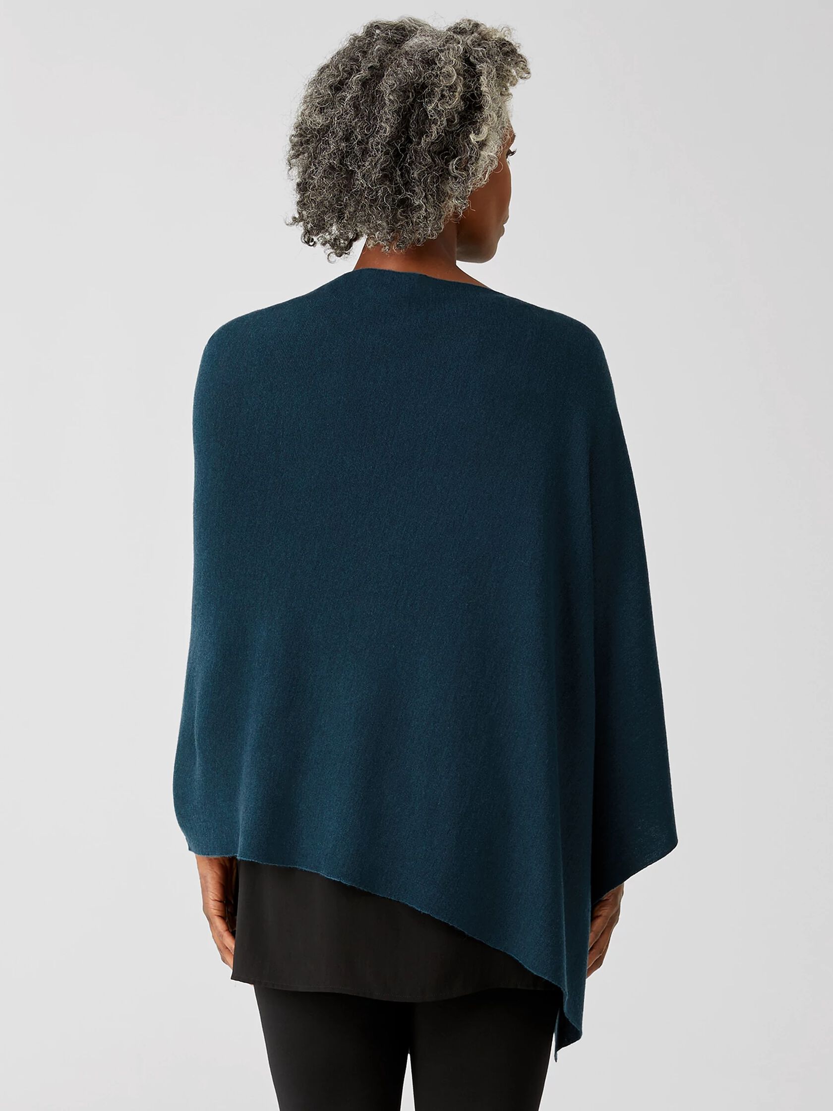 Merino Links Poncho in Regenerative Wool