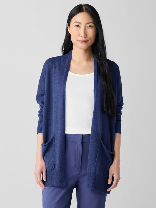 Organic Linen Cotton Cord Long Cardigan