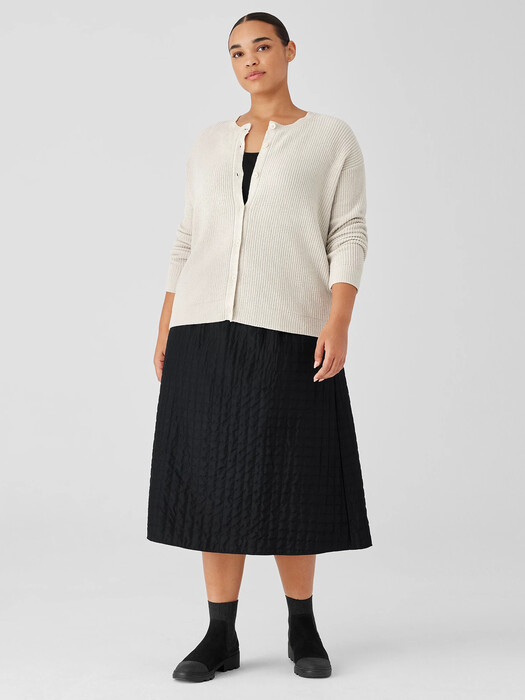 Organic Cotton Chenille Crew Neck Cardigan