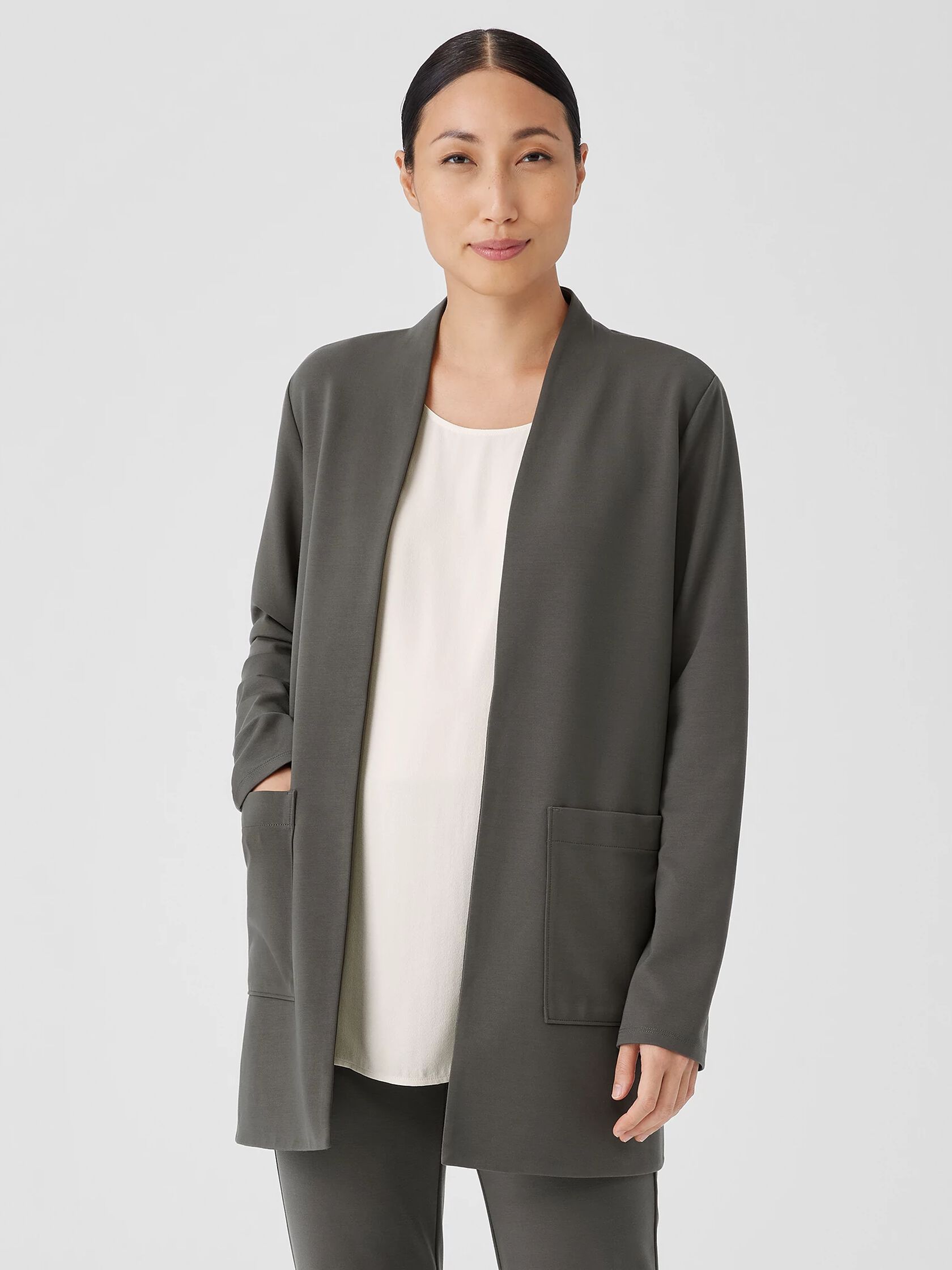 Washable Flex Ponte High Collar Jacket