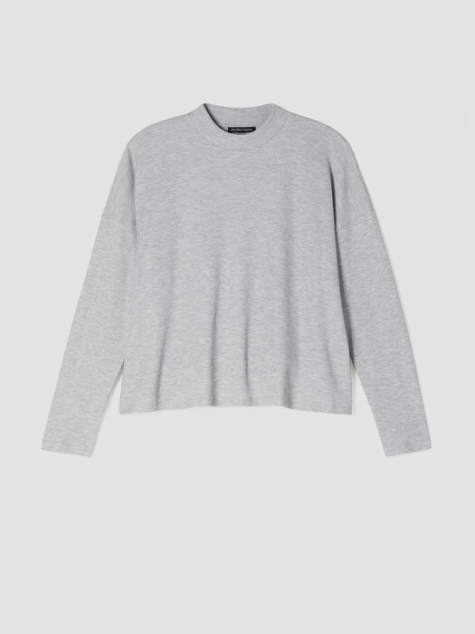 Cozy Waffle Knit Mock Neck Box-Top