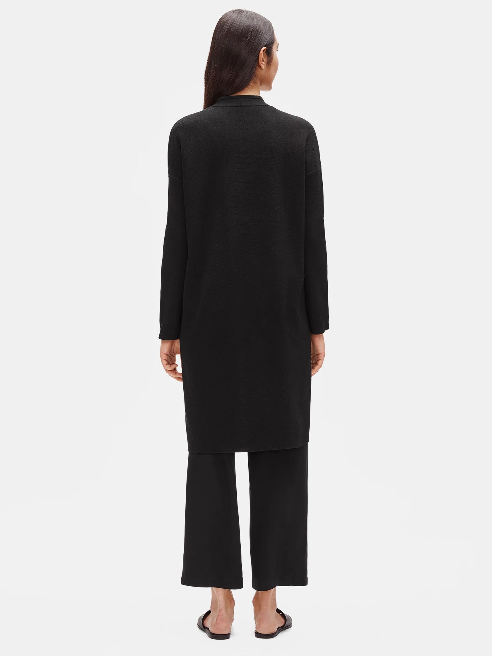 Silk & Organic Cotton Interlock Long Cardigan