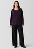 Stretch Silk Jersey Scoop Neck Top