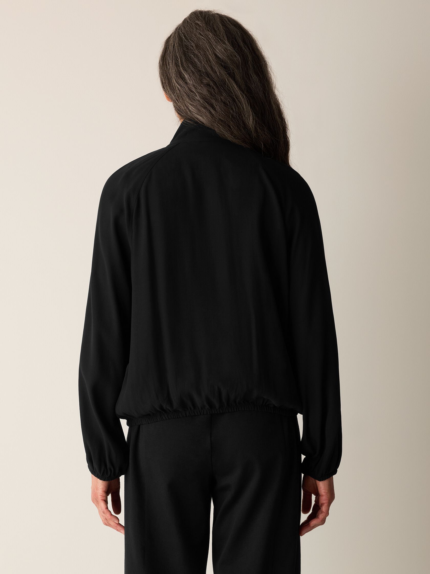 Silk Georgette Crepe Flight Jacket