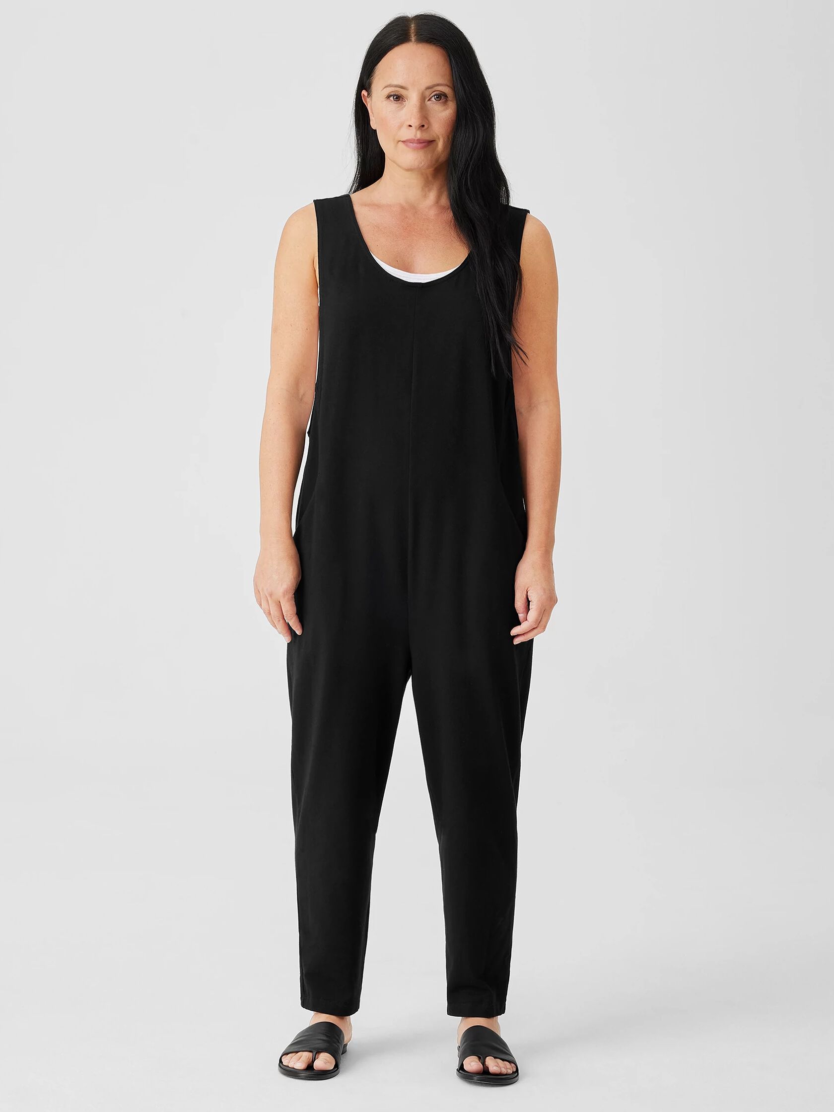 Traceable Cotton Jersey Slouchy Jumpsuit