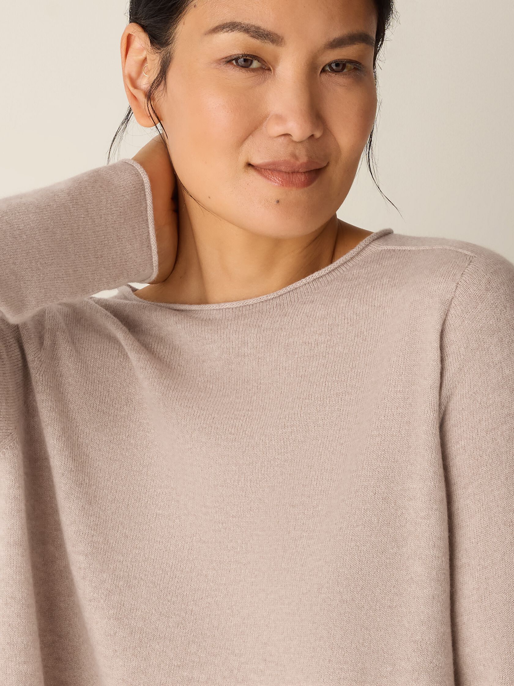 Italian Cashmere Crew Neck Long Top