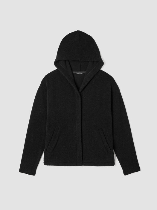 Cozy Recycled Wool Boucle Hooded Jacket