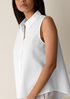 Organic Cotton Poplin Classic Collar Sleeveless Shirt