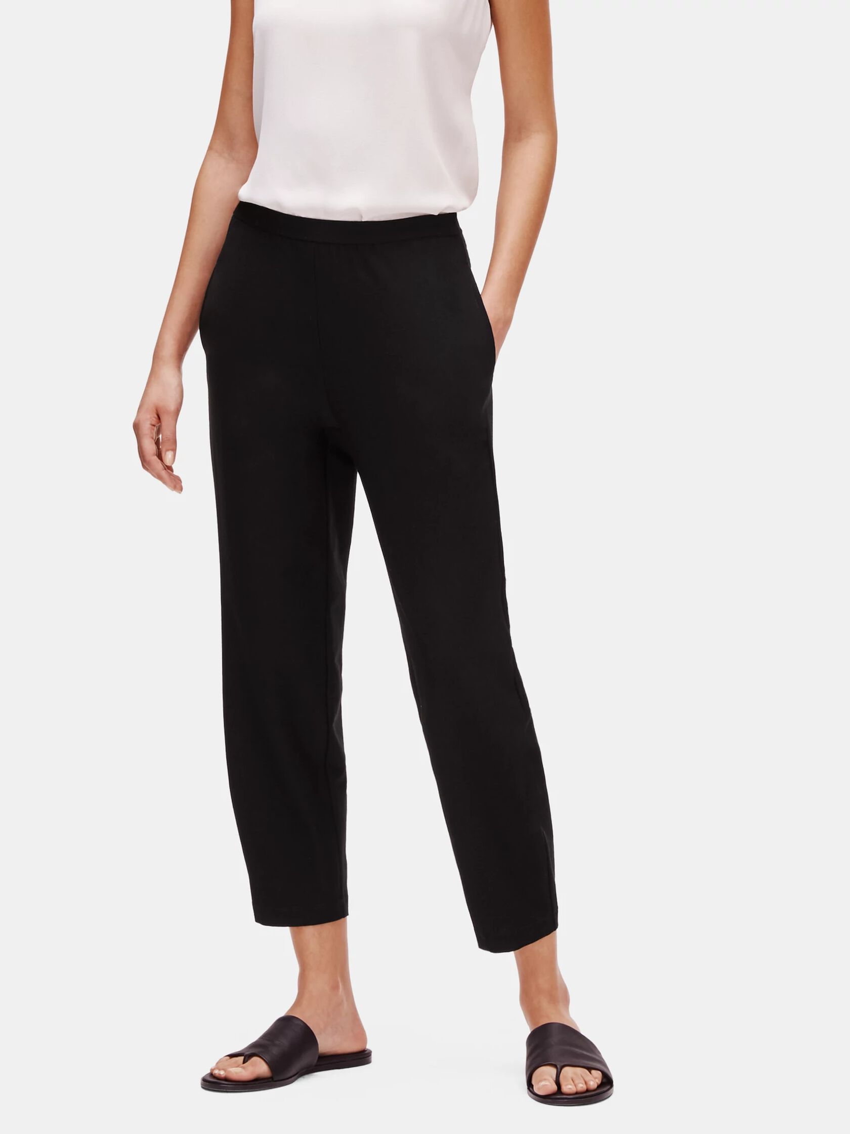 System Lightweight Washable Stretch Crepe Tapered Pant