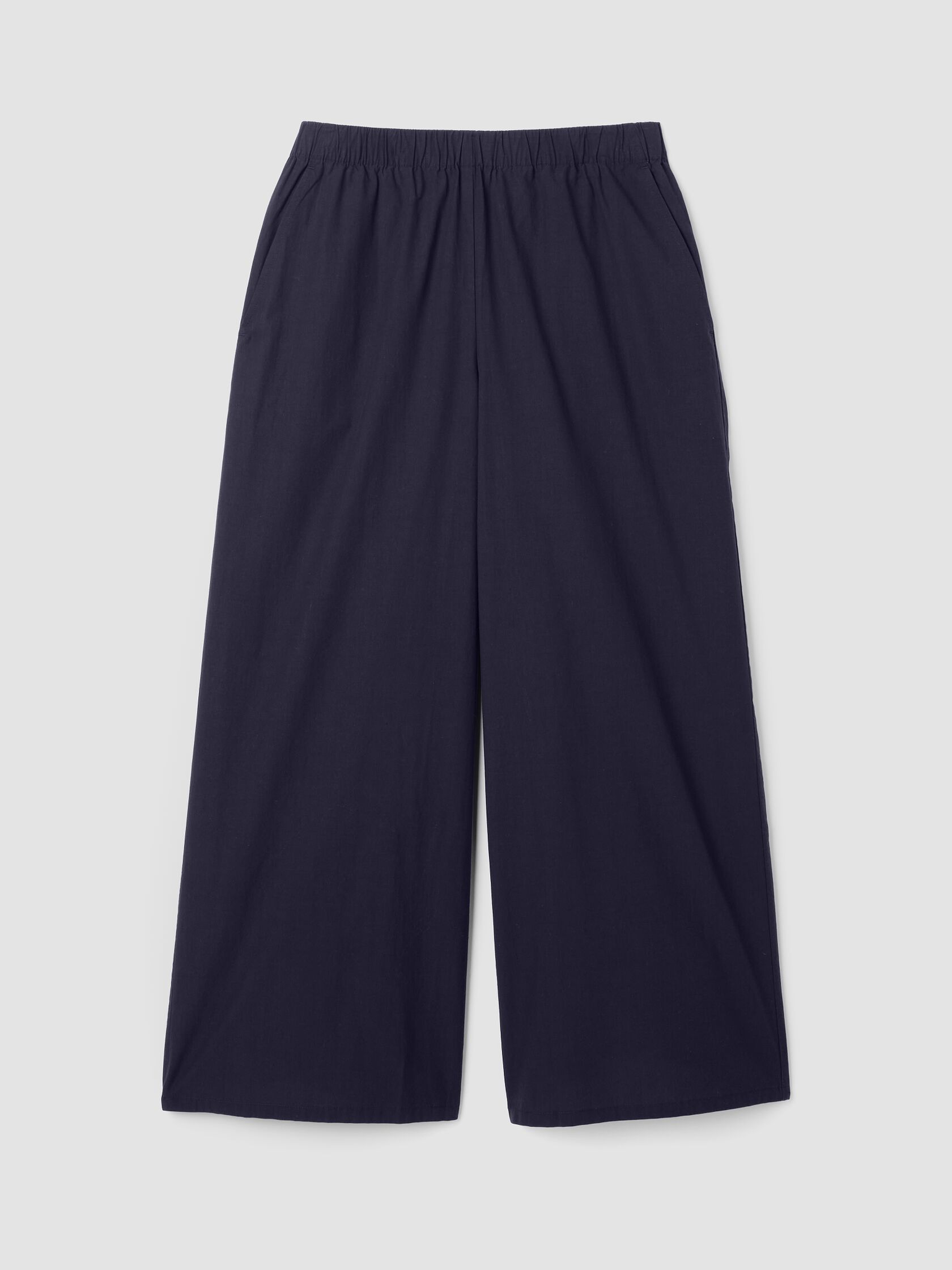 Washed Organic Cotton Poplin Wide-Leg Pant
