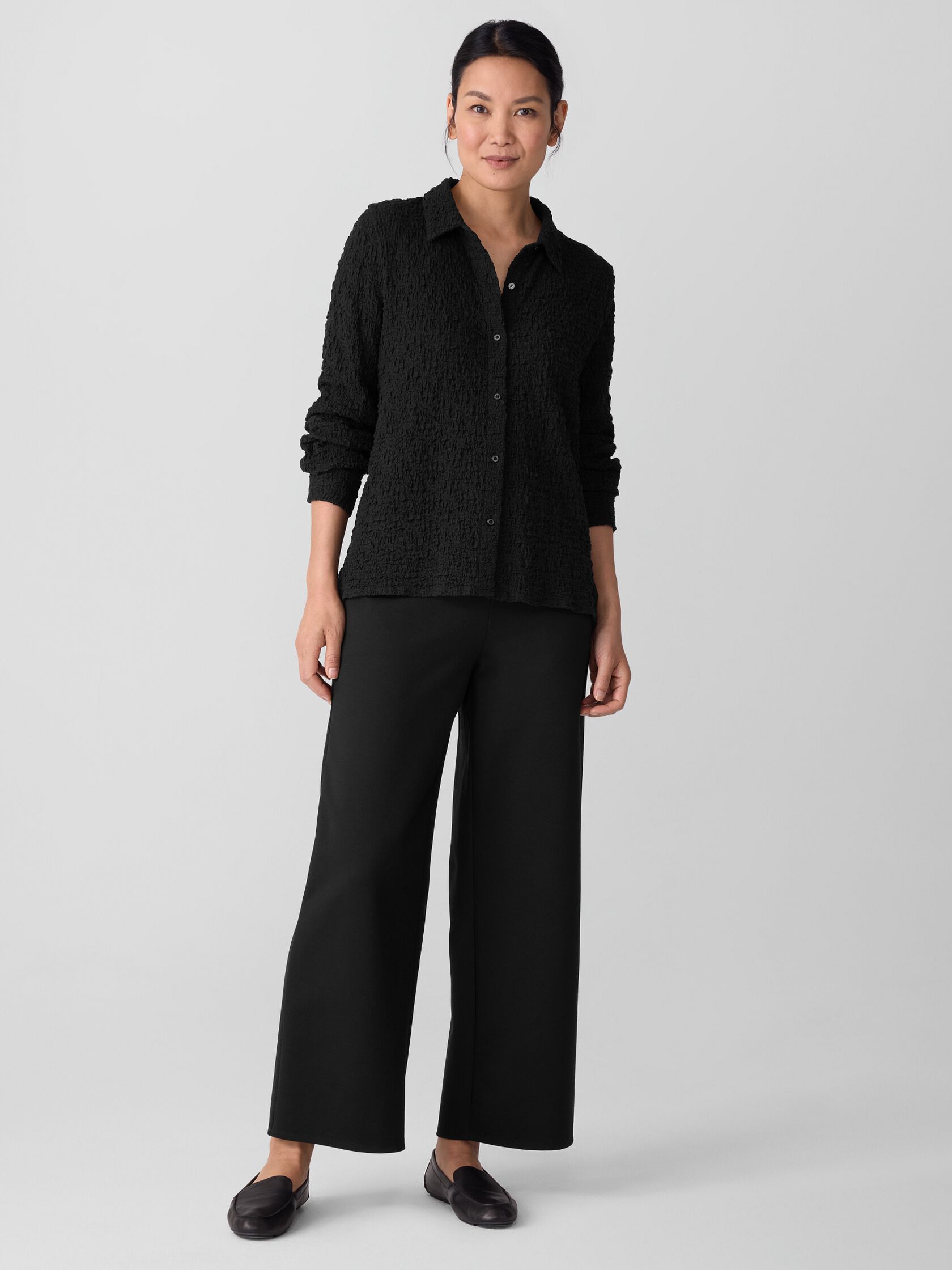 Bubble Jacquard Classic Collar Shirt