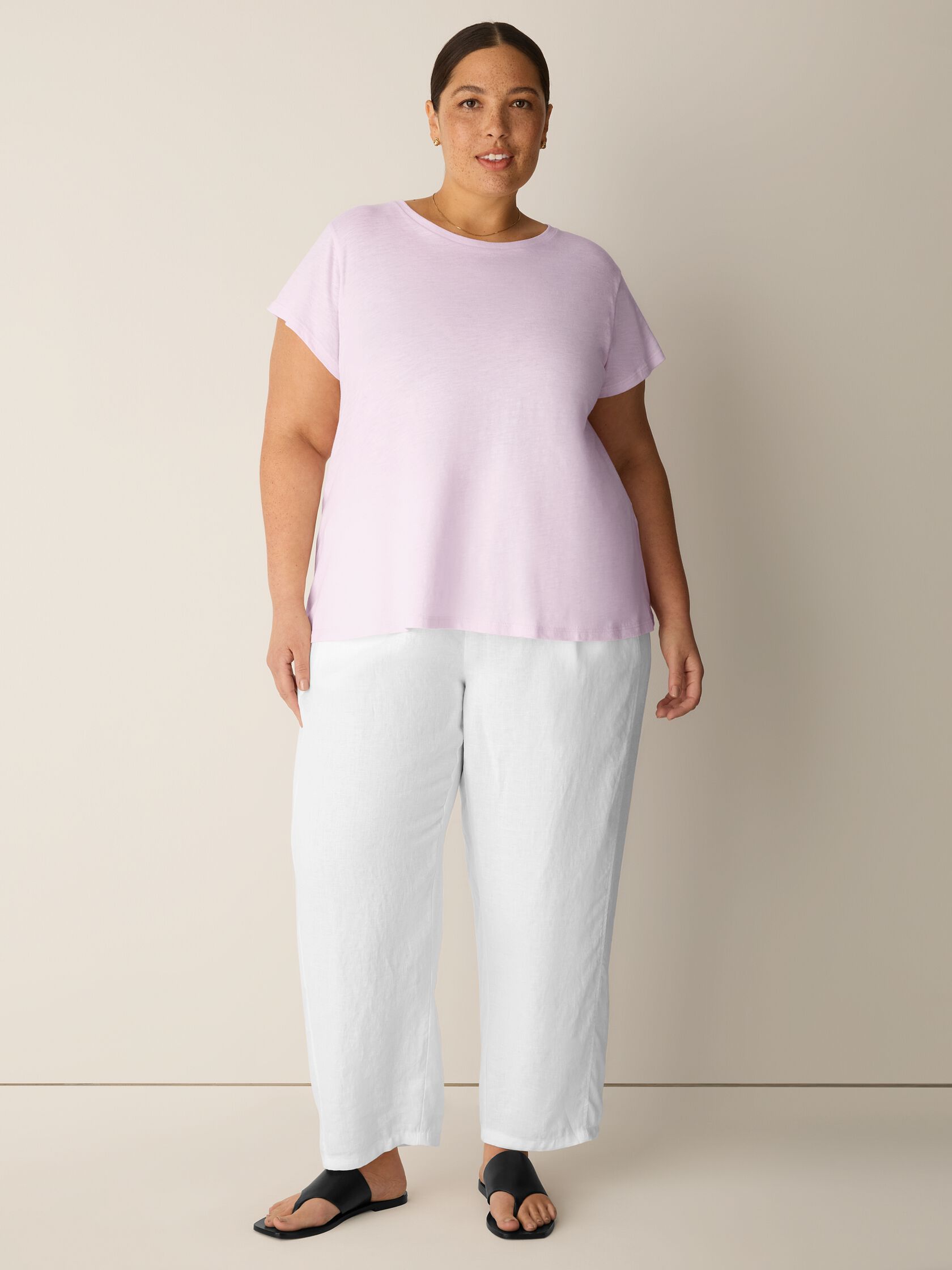 Organic Cotton Slubby Jersey Crew Neck Tee