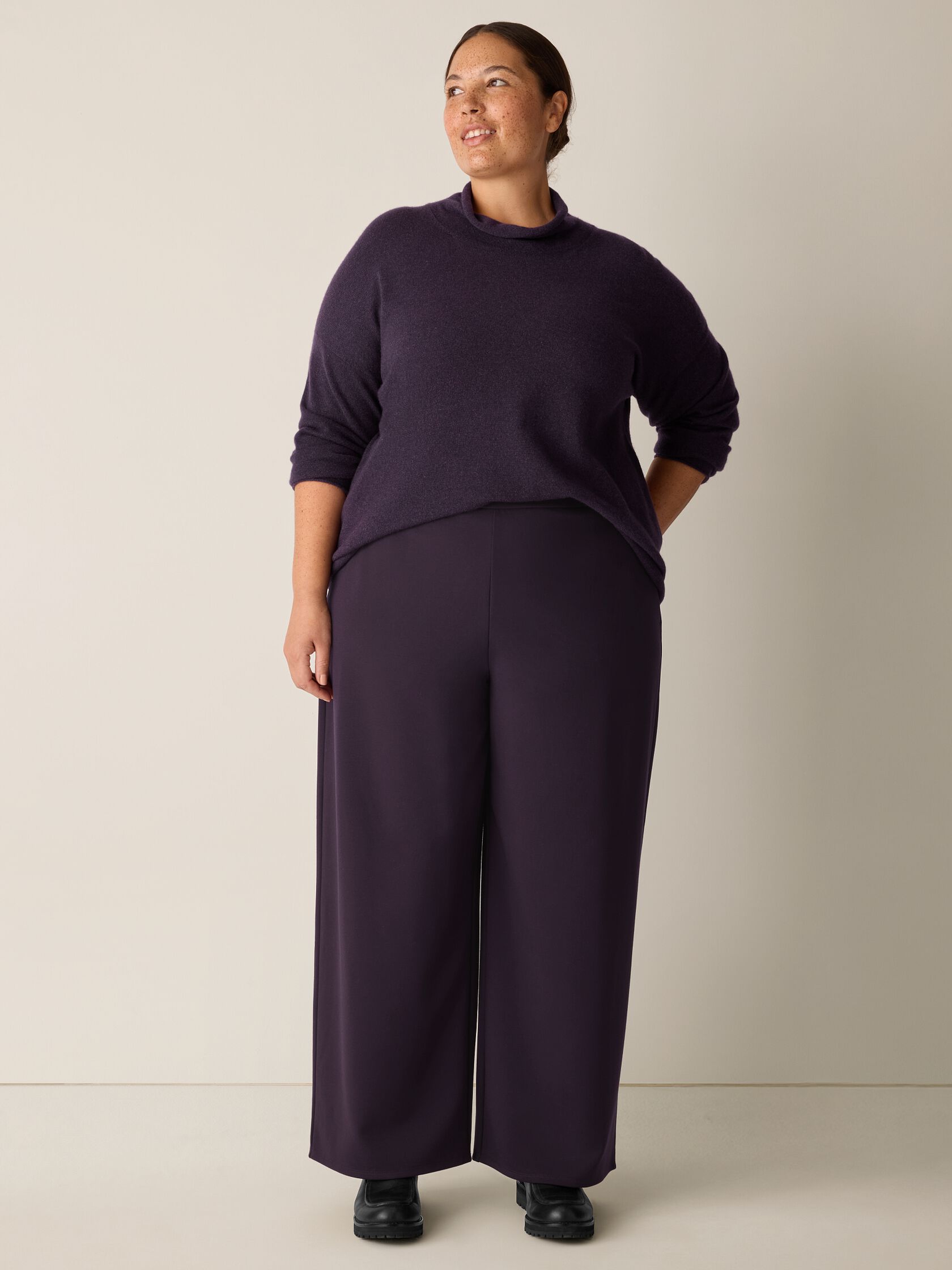 Washable Flex Ponte Wide-Leg Pant