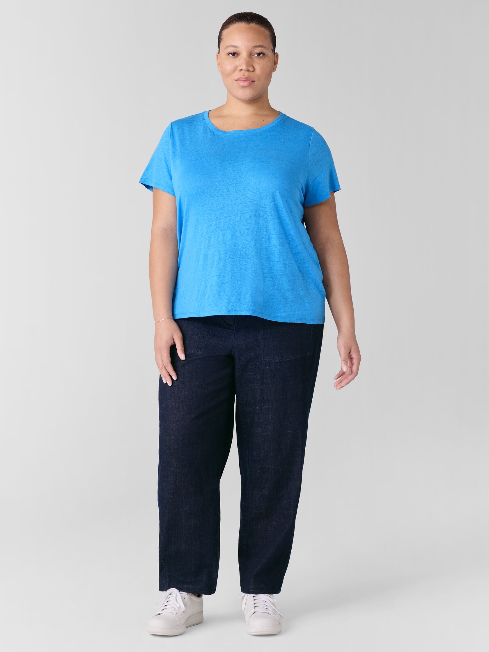 Organic Linen Jersey Crew Neck Tee