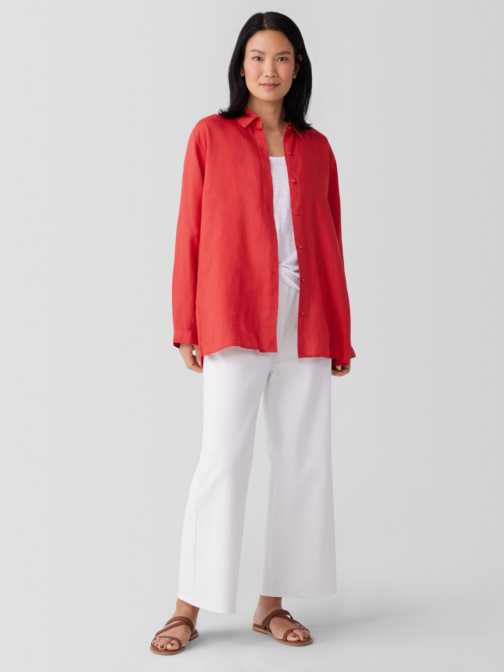 Organic Handkerchief Linen Classic Collar Shirt