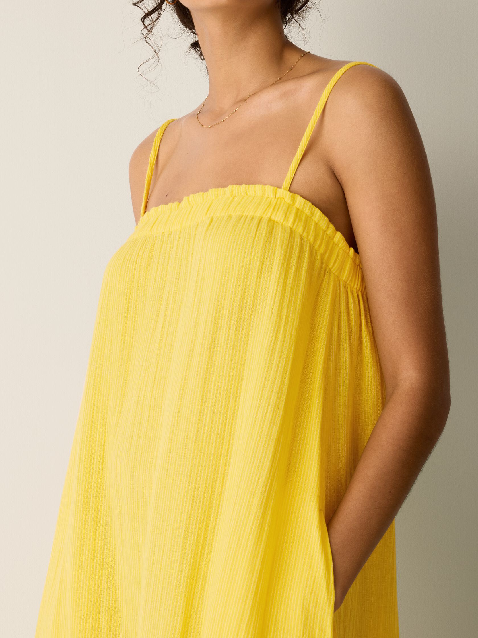 Striped Organic Cotton Gauze Cami Dress