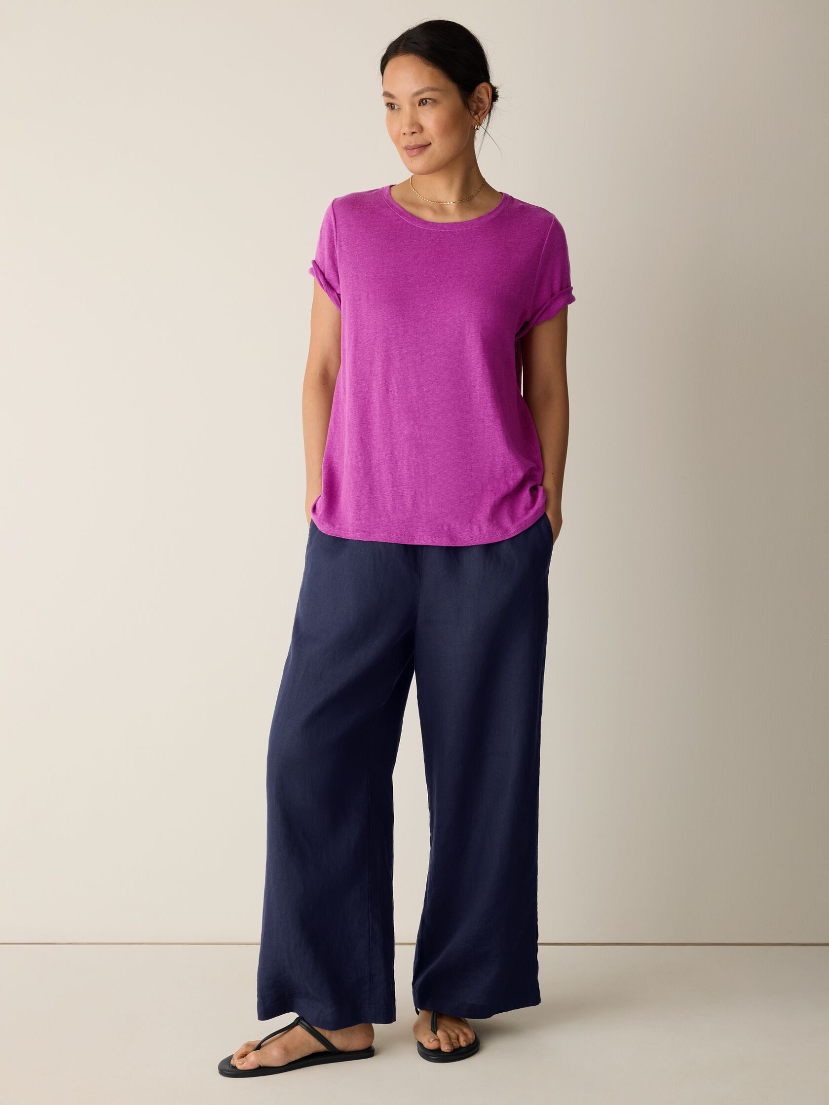 Organic Linen Jersey Crew Neck Tee