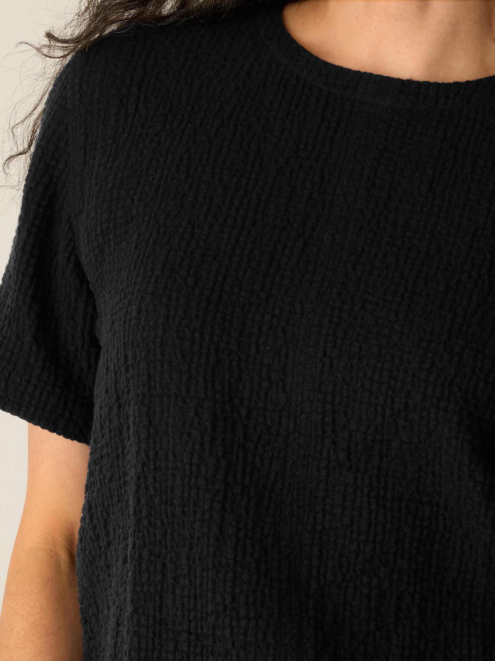 Organic Cotton Doubleweave Round Neck Top