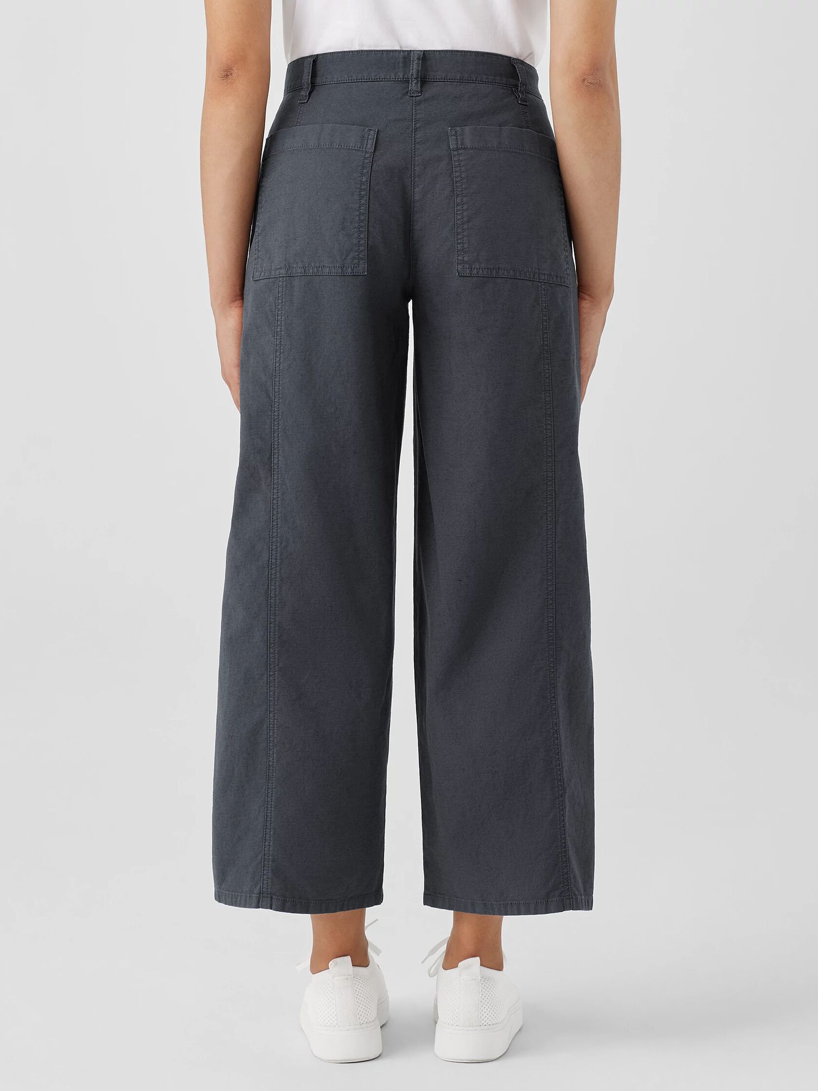 Cotton Hemp Stretch Wide-Leg Pant