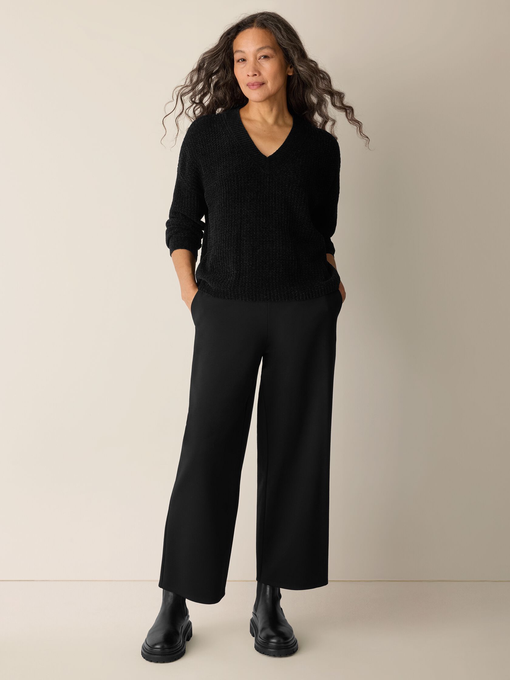 Chenille Blend V-Neck Top