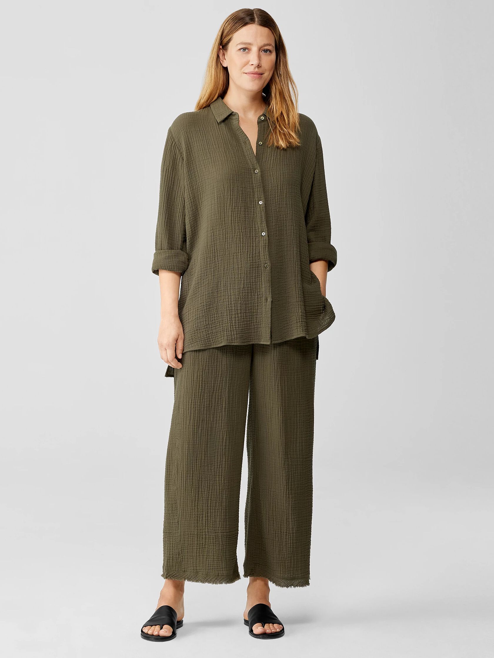 Organic Cotton Gauze Classic Collar Shirt