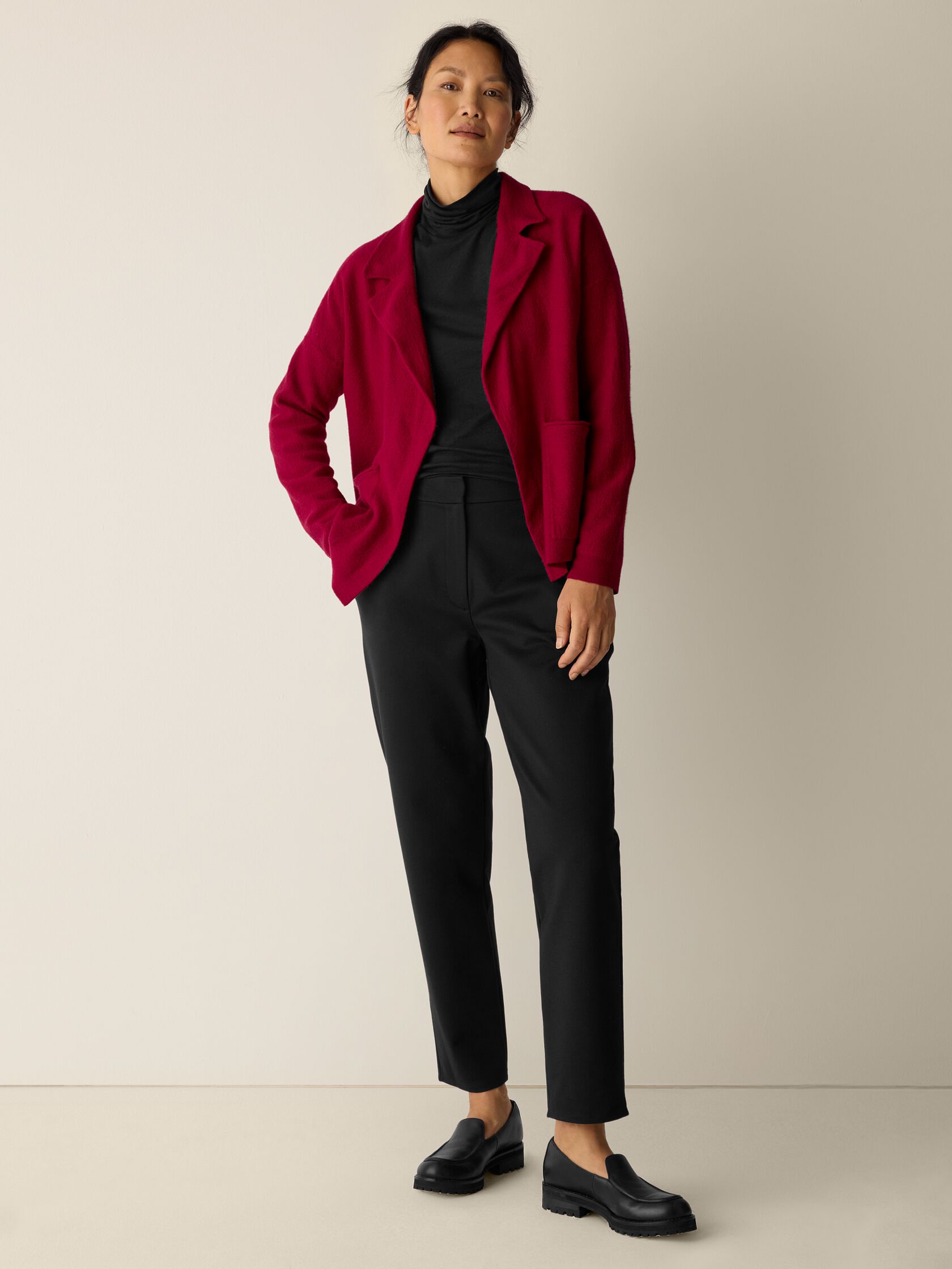 Washable Flex Ponte Tapered Trouser Pant