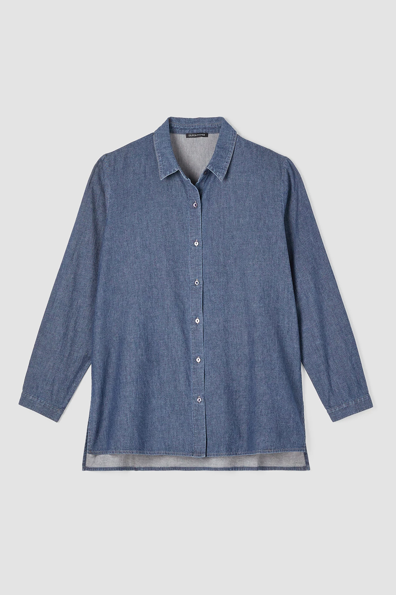 Airy Organic Cotton Twill Classic Collar Shirt