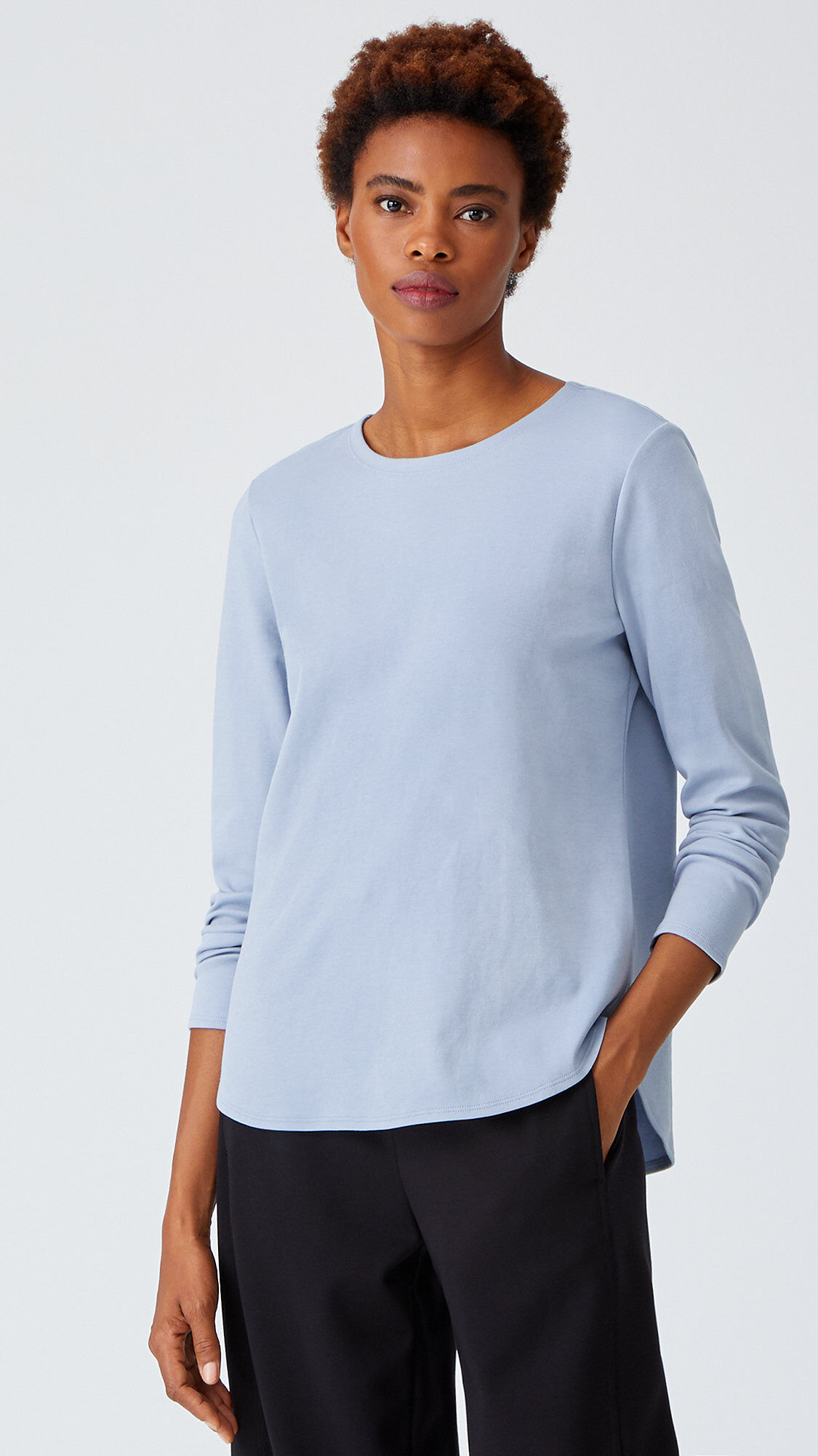 Organic Cotton Interlock Crew Neck Top