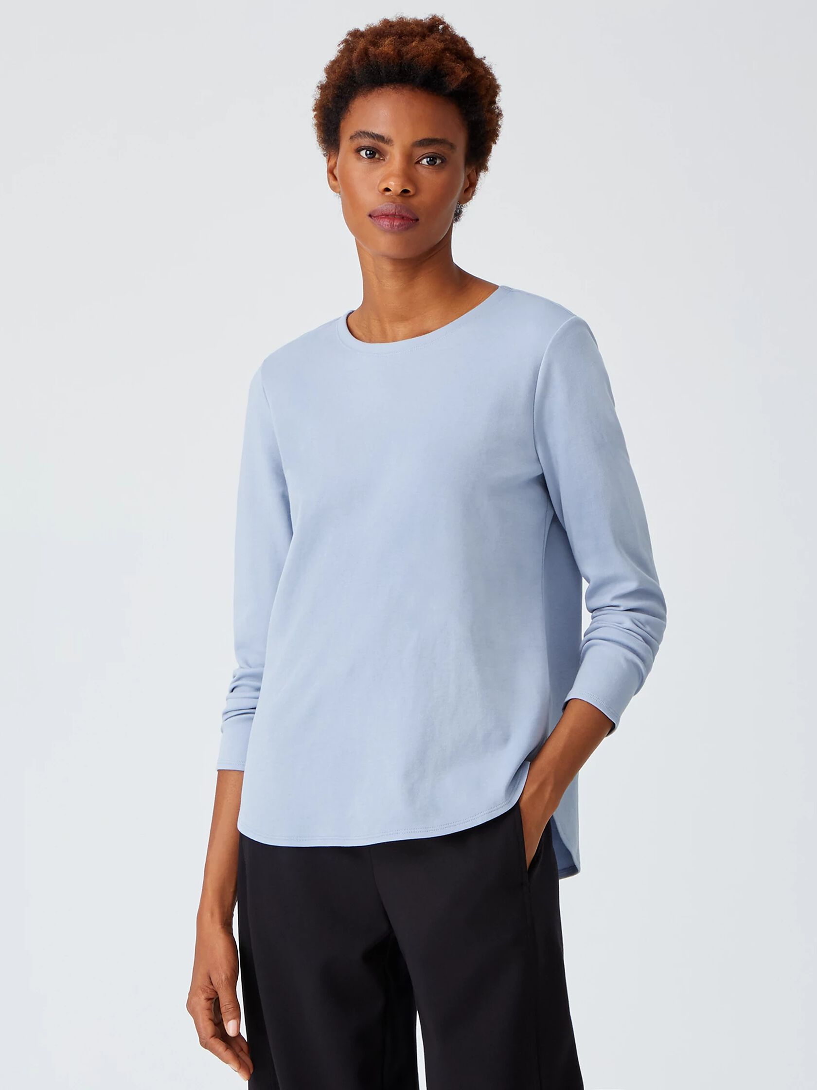 Organic Cotton Interlock Crew Neck Top