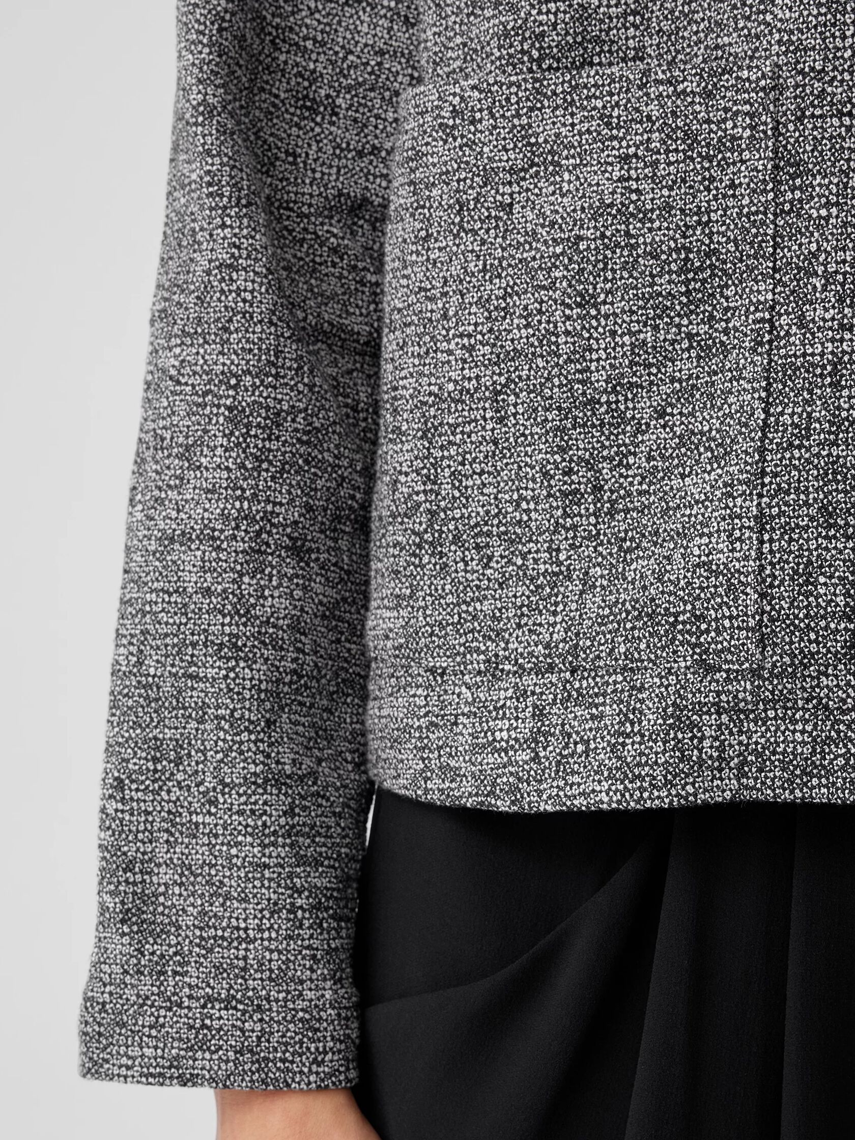 Organic Cotton Tweed Stand Collar Jacket