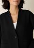 Textured Cotton Doubleknit High Collar Jacket
