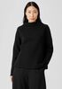 Organic Cotton Crinkled Knit Funnel Neck Top
