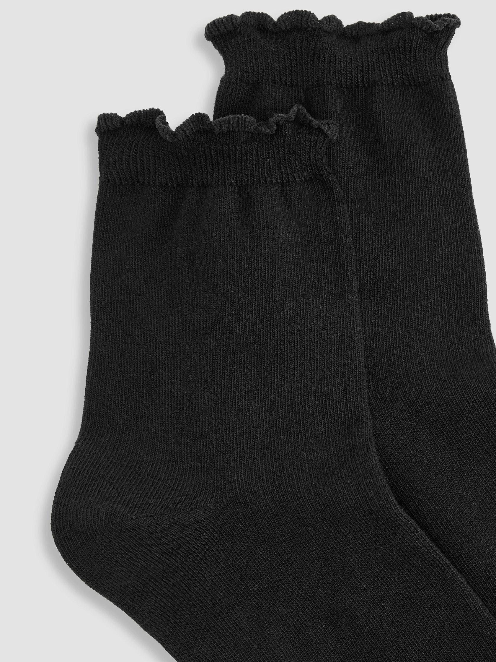 Cotton Rib Scallop Edge Short Crew Sock