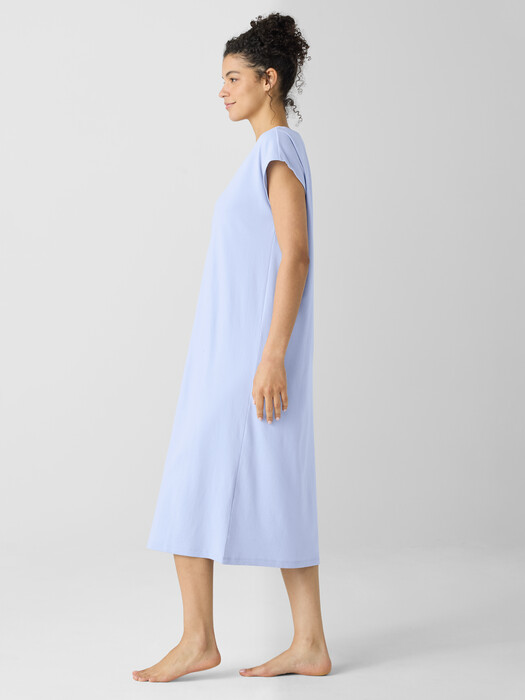eileen fisher organic cotton ballet neck dress Garment-Dyed Organic Linen Ballet Neck Dress