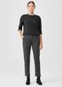 Organic Cotton Melange Crepe High-Waisted Pant