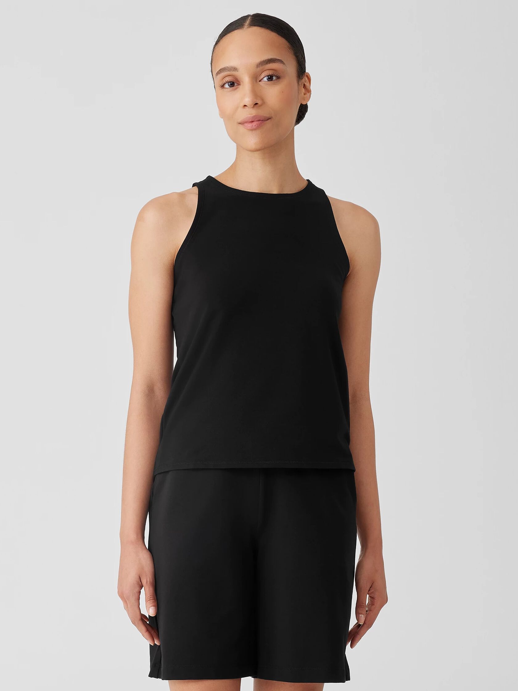 Pima Cotton Stretch Jersey Round Neck Tank