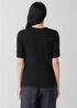Organic Cotton Stretch Rib Crew Neck Top