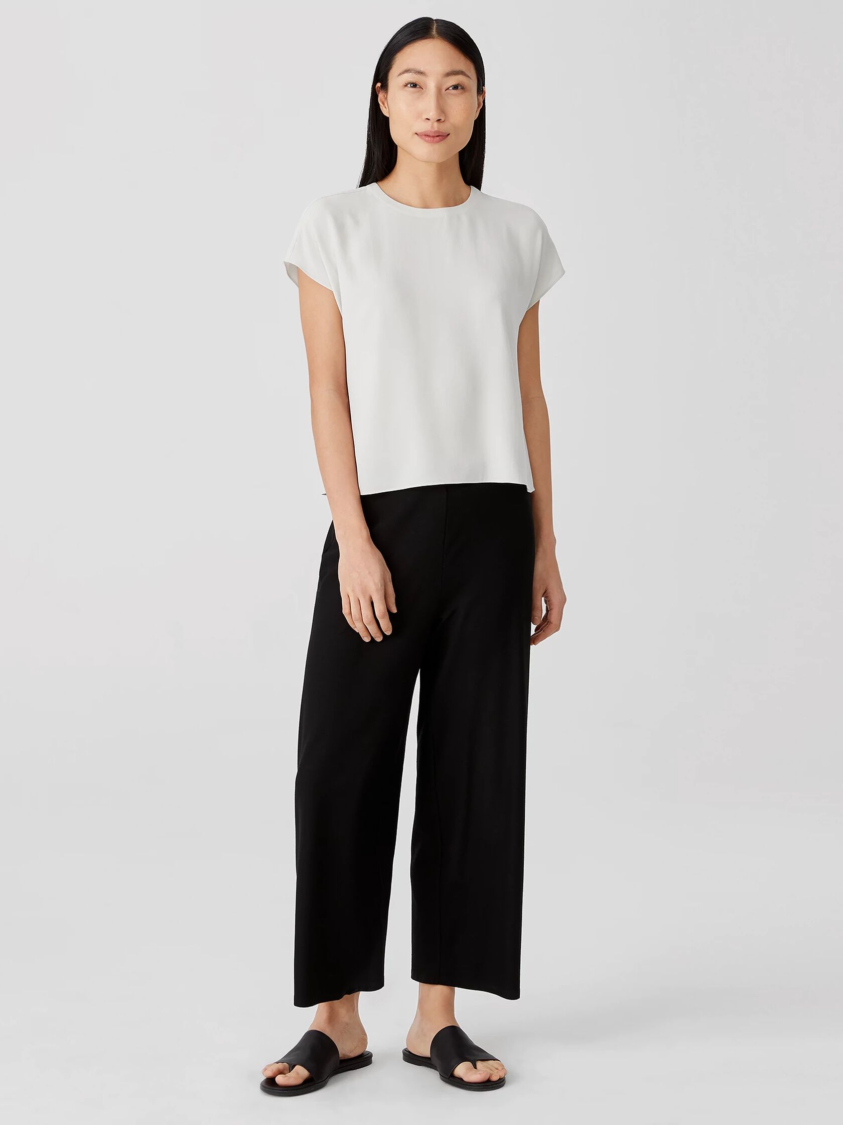 Silk Georgette Crepe Square Top