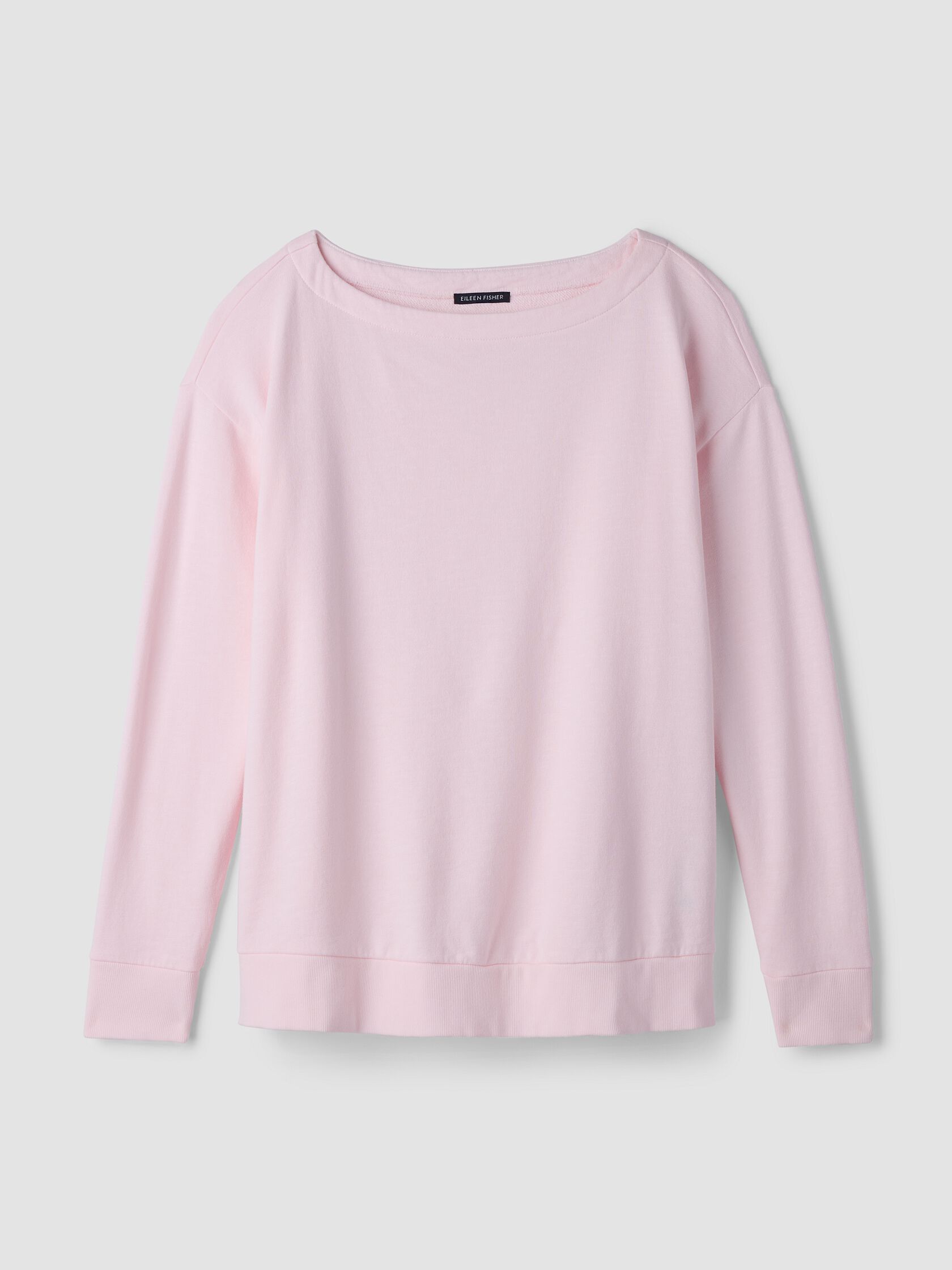 Garment-Dyed Organic Cotton Terry Bateau Neck Top