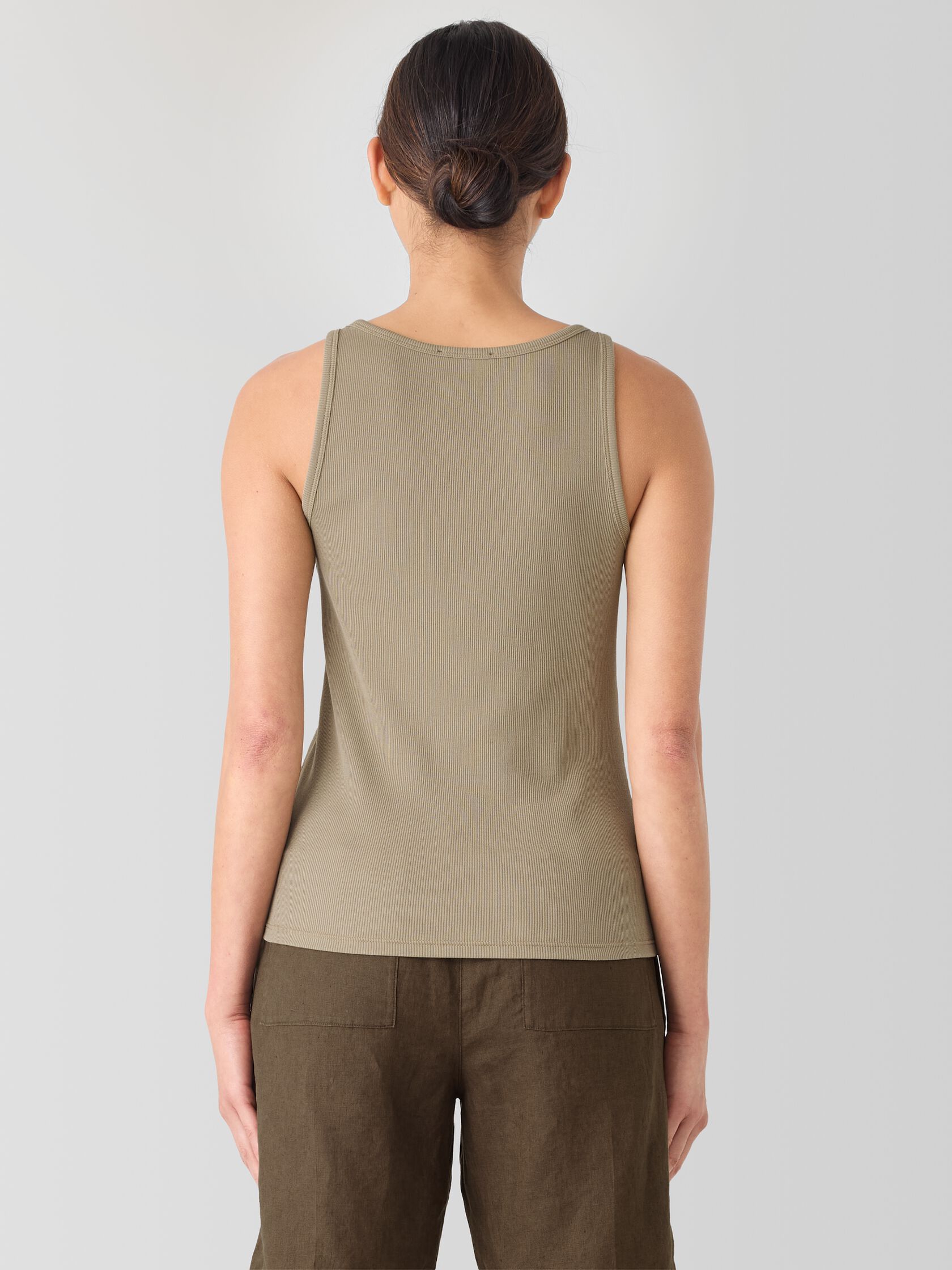 Organic Cotton Stretch Rib Scoop Neck Tank