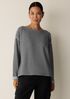 Doubleknit Organic Cotton Stripe Bateau Neck Top
