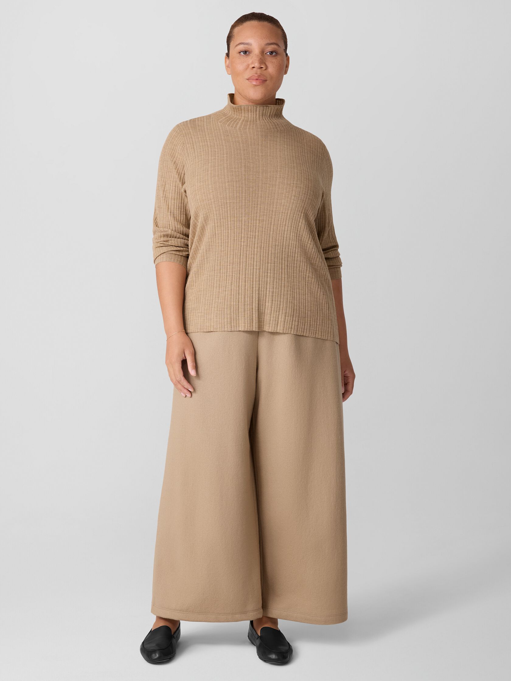 Superfine Merino Turtleneck Top in Regenerative Wool