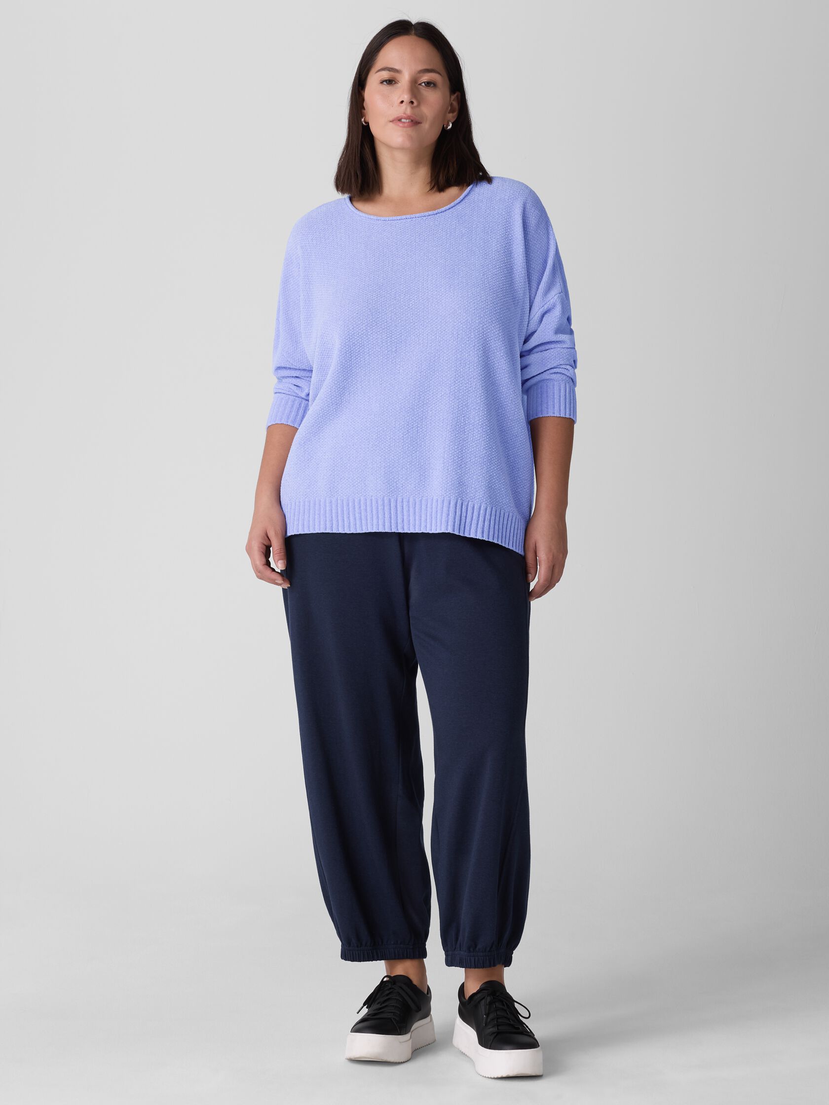Organic Cotton Chenille Jewel Neck Top